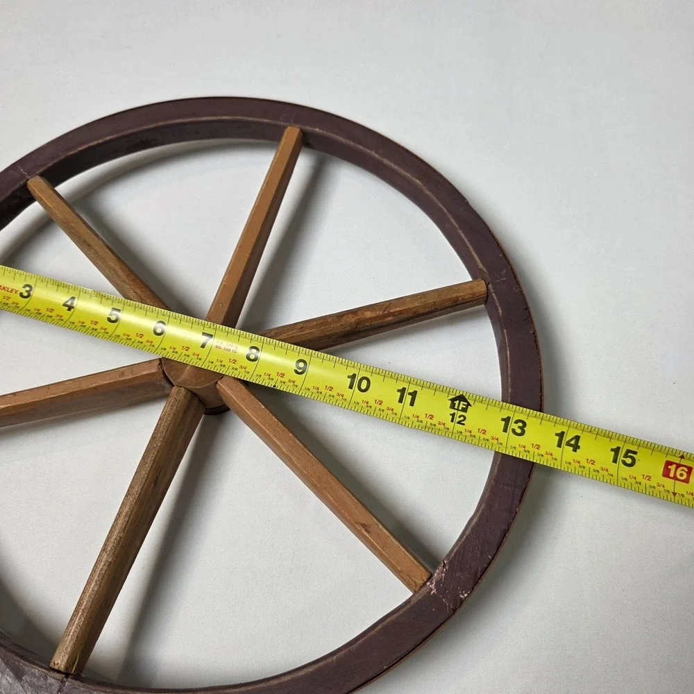 Wagon Wheel 6-Spoke 13.5in Rustic Farmhouse Western Country Wall Decor